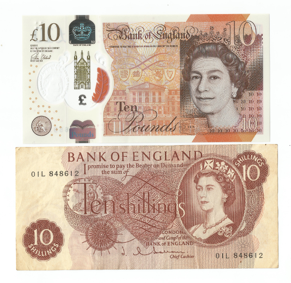 Old and new banknotes