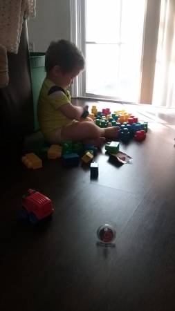 Julian Playing With Blocks