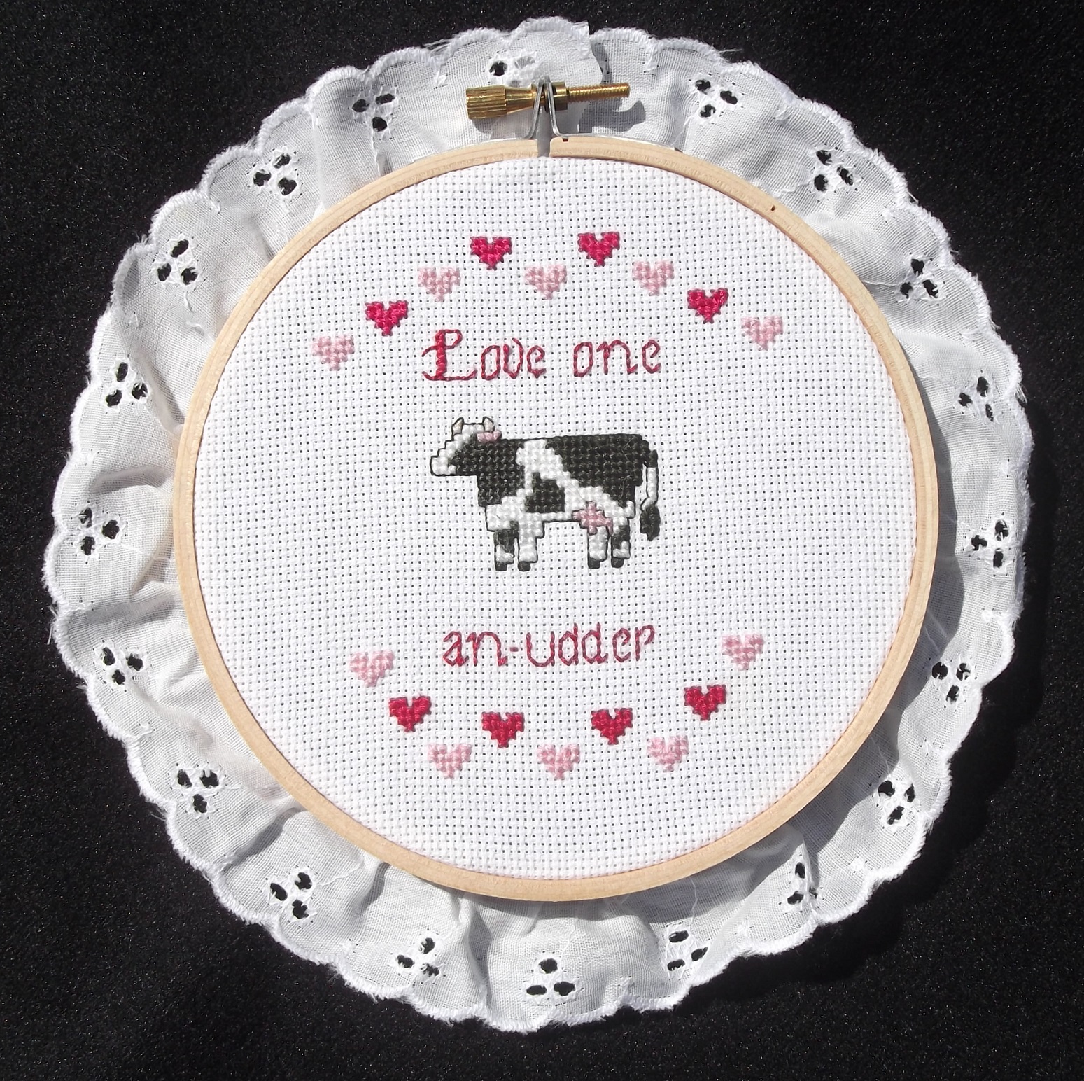 Photo taken by me of a cross stitch made by me Photo taken by me of a cross stitch made by me