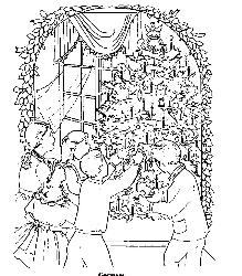 The Christmas Tree - children gathered around the tree