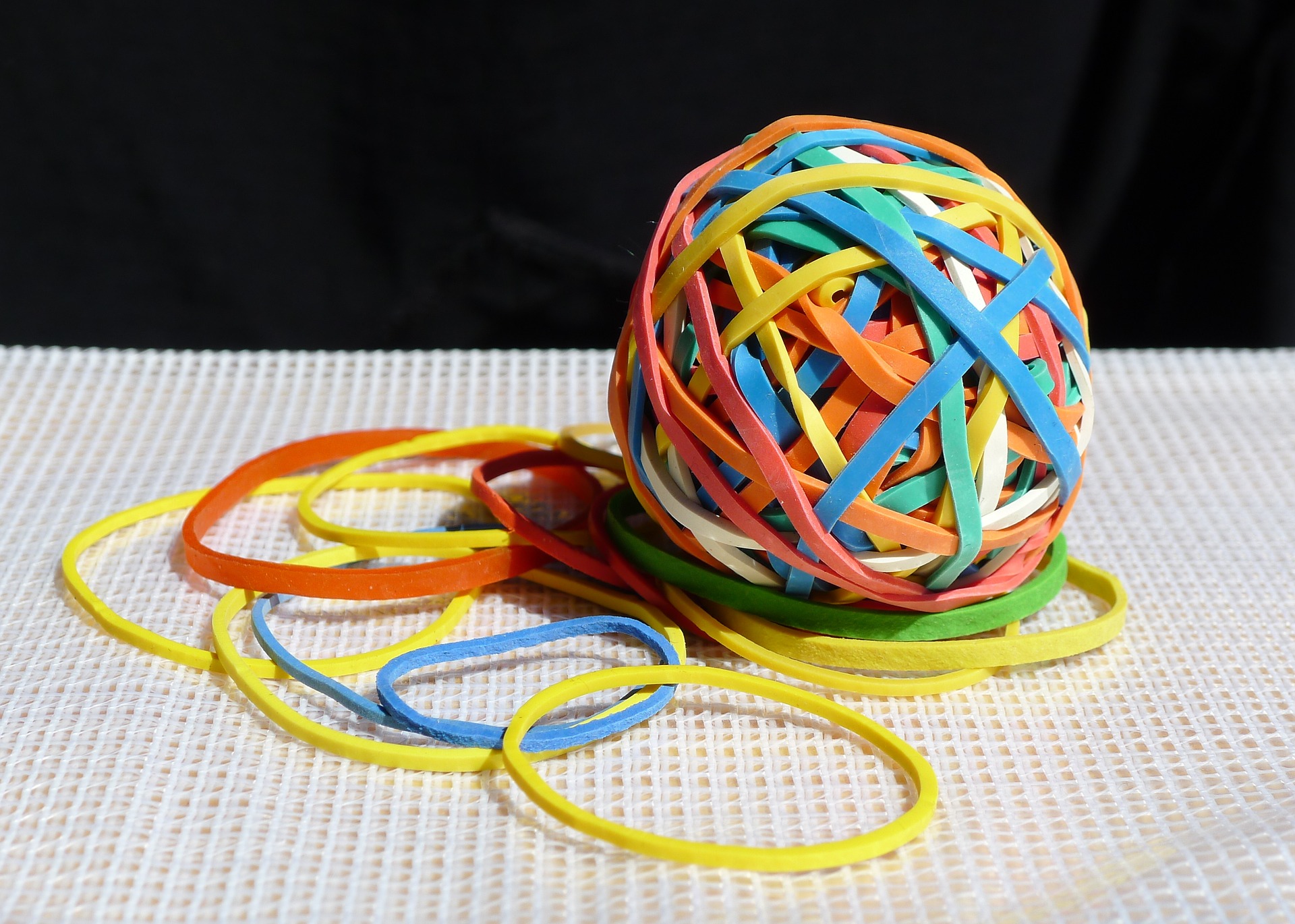 (From Pixabay) This is a picture of rubber bands. I did not want to put a photo of me because it might be too freaky as a cover photo.