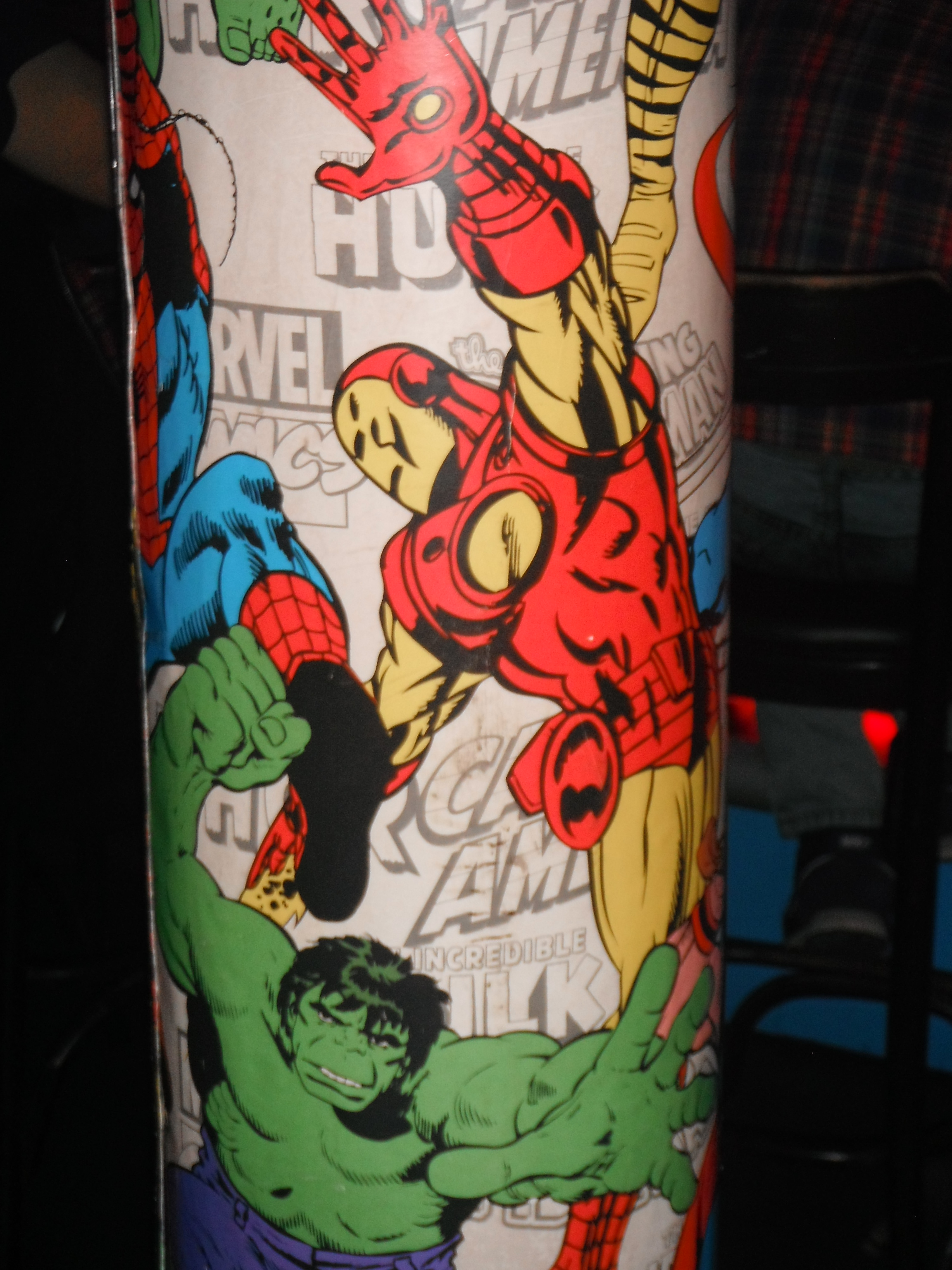 Photo taken by me – comic covers – FAB Café, Manchester 
