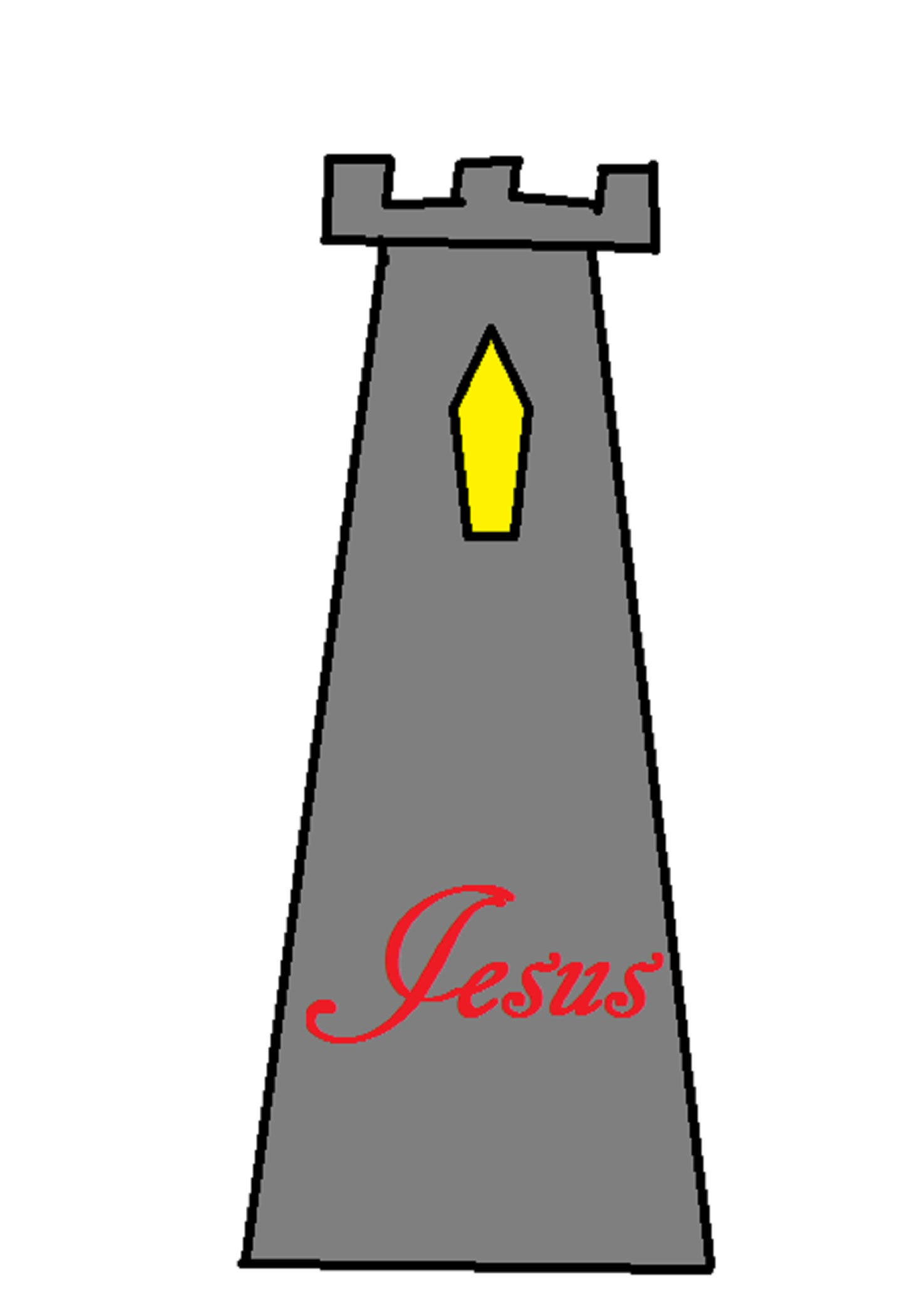 Jesus is my strong tower -- created by me on Microsoft Paint
