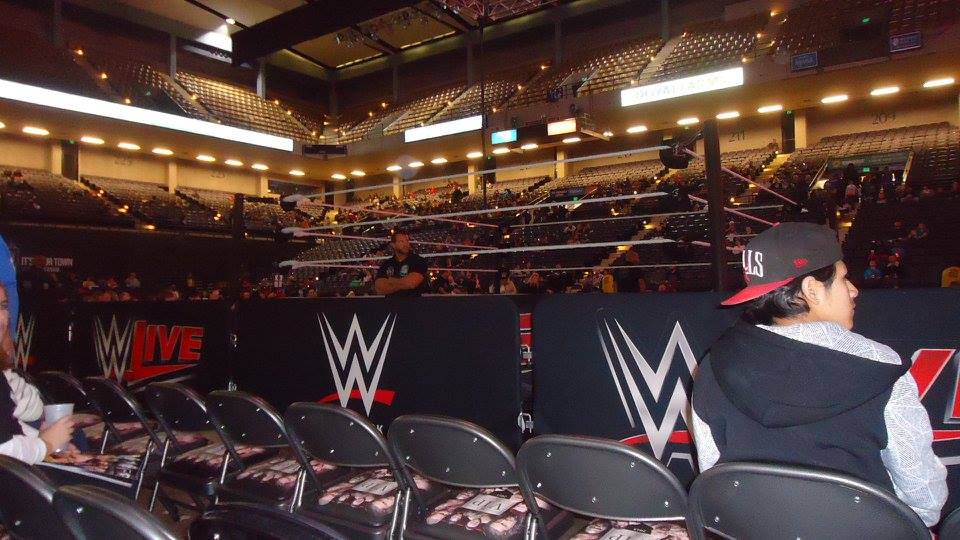 Photo Credit: I snapped this photo when we had third row seats at a WWE event back in December of 2015. Photo Credit: I snapped this photo when we had third row seats at a WWE event back in December of 2015.