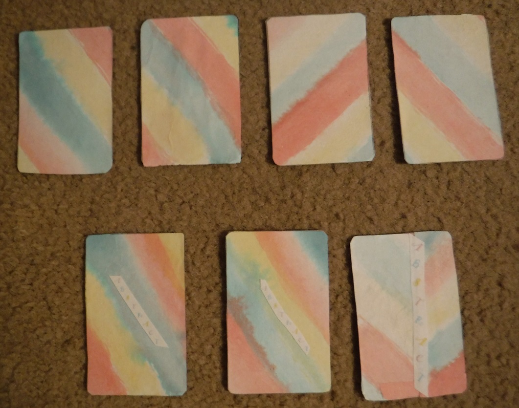 Photo I took (sorry, not very good light) of the abstract art Artist Trading Cards that I made Photo I took (sorry, not very good light) of the abstract art Artist Trading Cards that I made