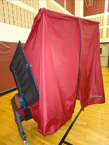 The kind of voting booth used in NJ. No direct computer access. Cartridge stores votes.