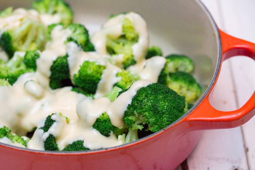 broccoli in white sauce