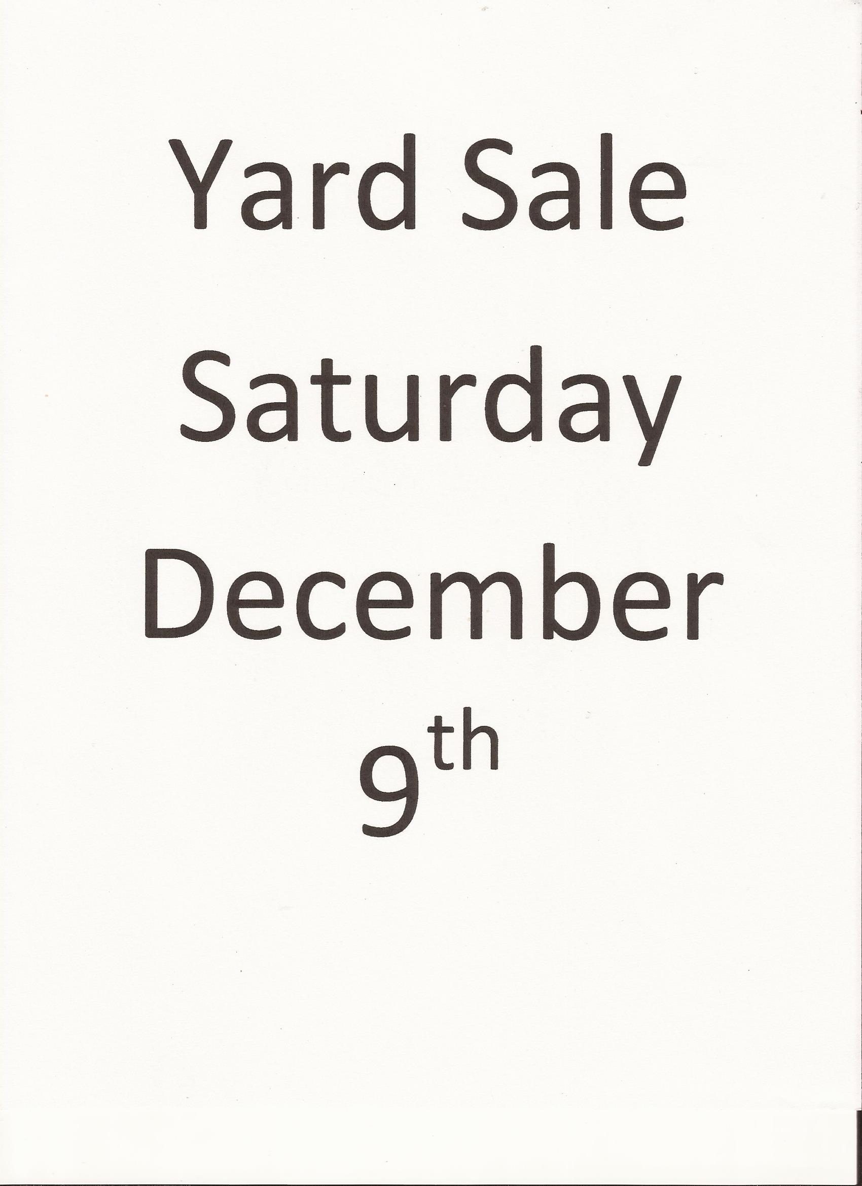 Scan of part of the Yard sale sign I made