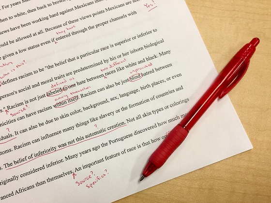 red ink corrections