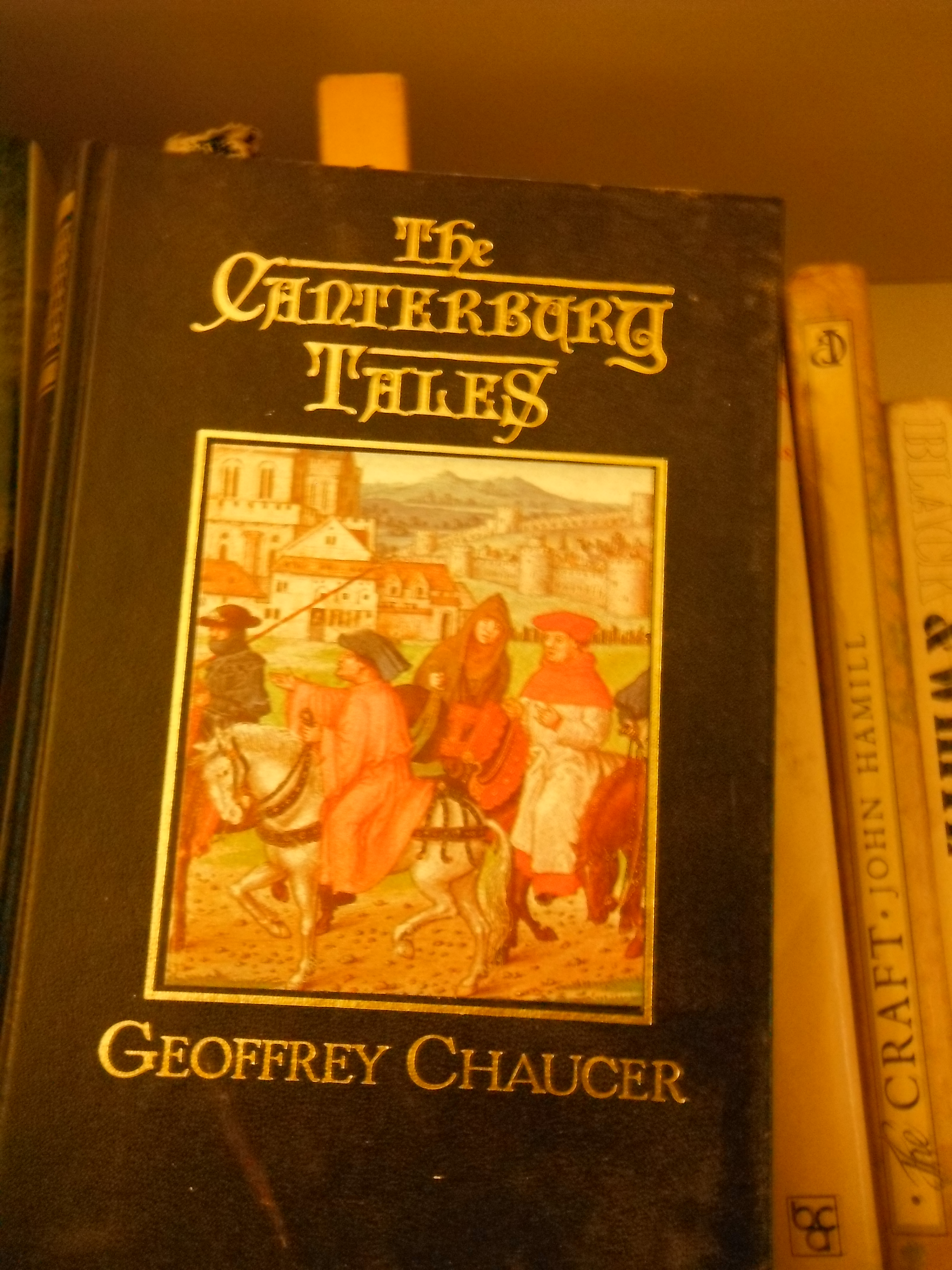 Photo taken by me – cover art to my copy of Chaucer’s Canterbury Tales 