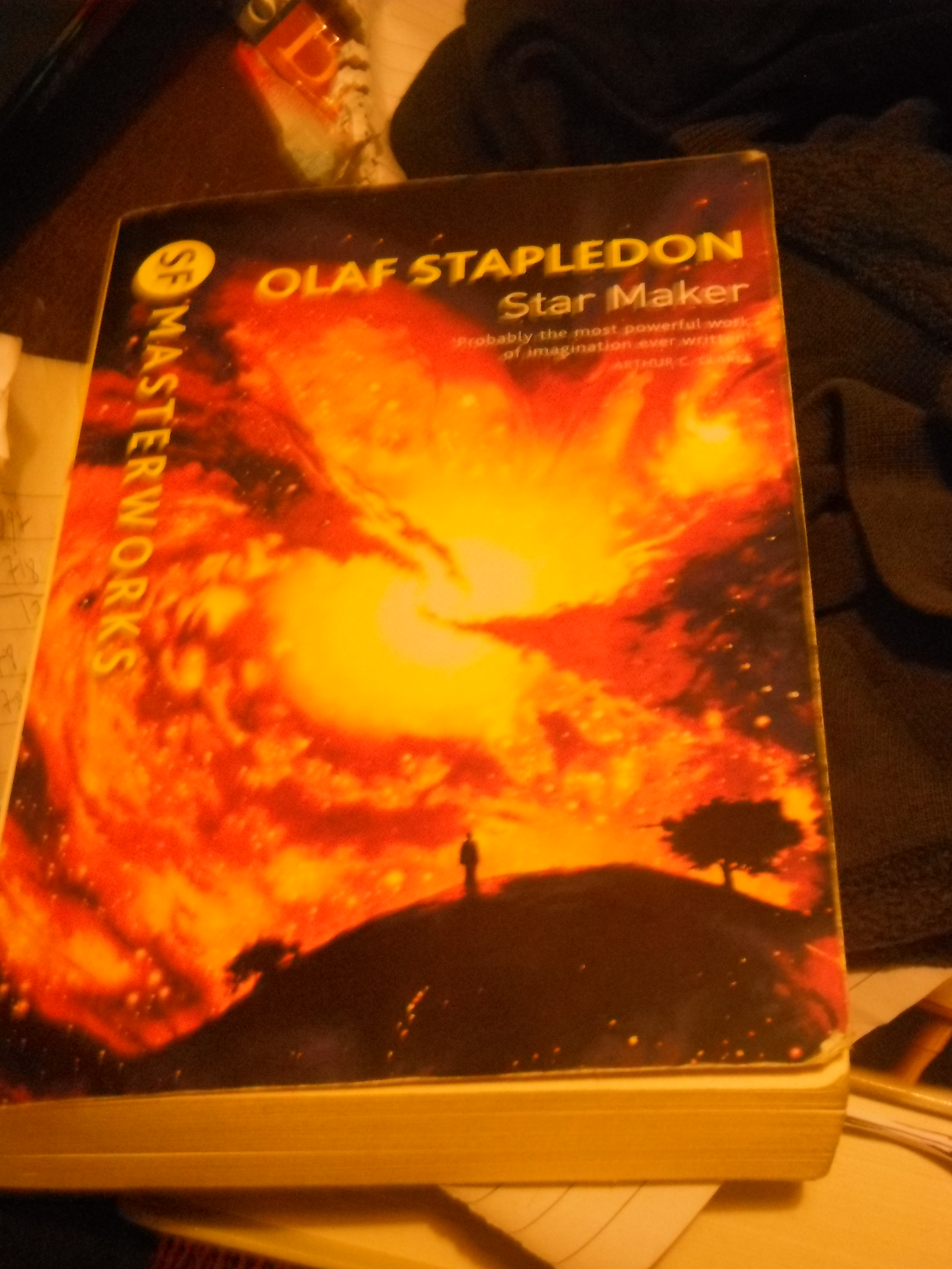 Photo taken by me – the book cover to Olaf Stapledon’s Star Maker 