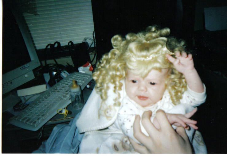 MY babies not BALD, really!!! - My baby girl's first hair piece. LOL