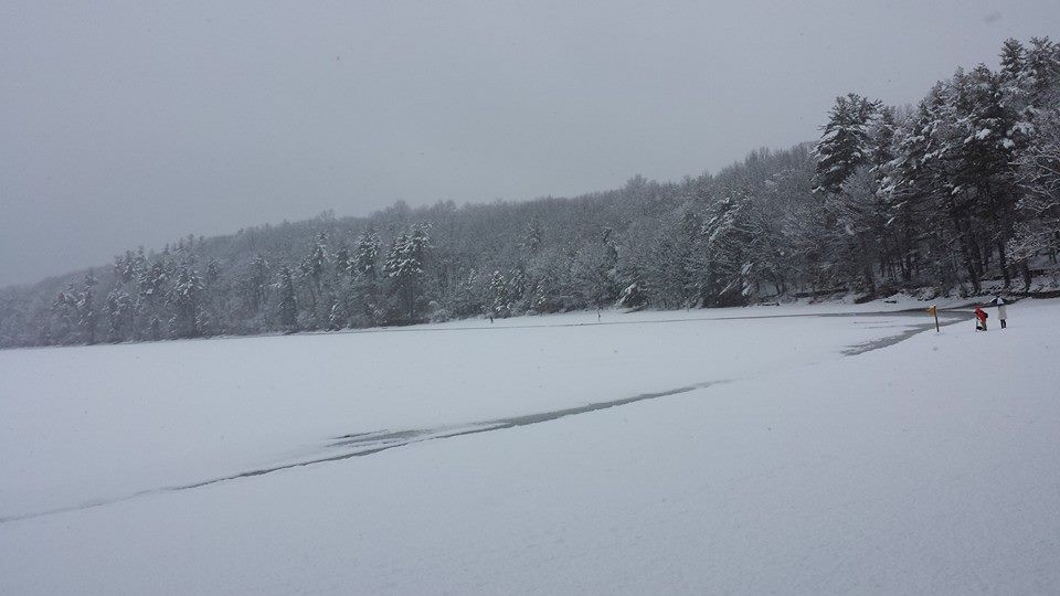 Photo of Snow at Walden Pond in Massachusetts taken by author