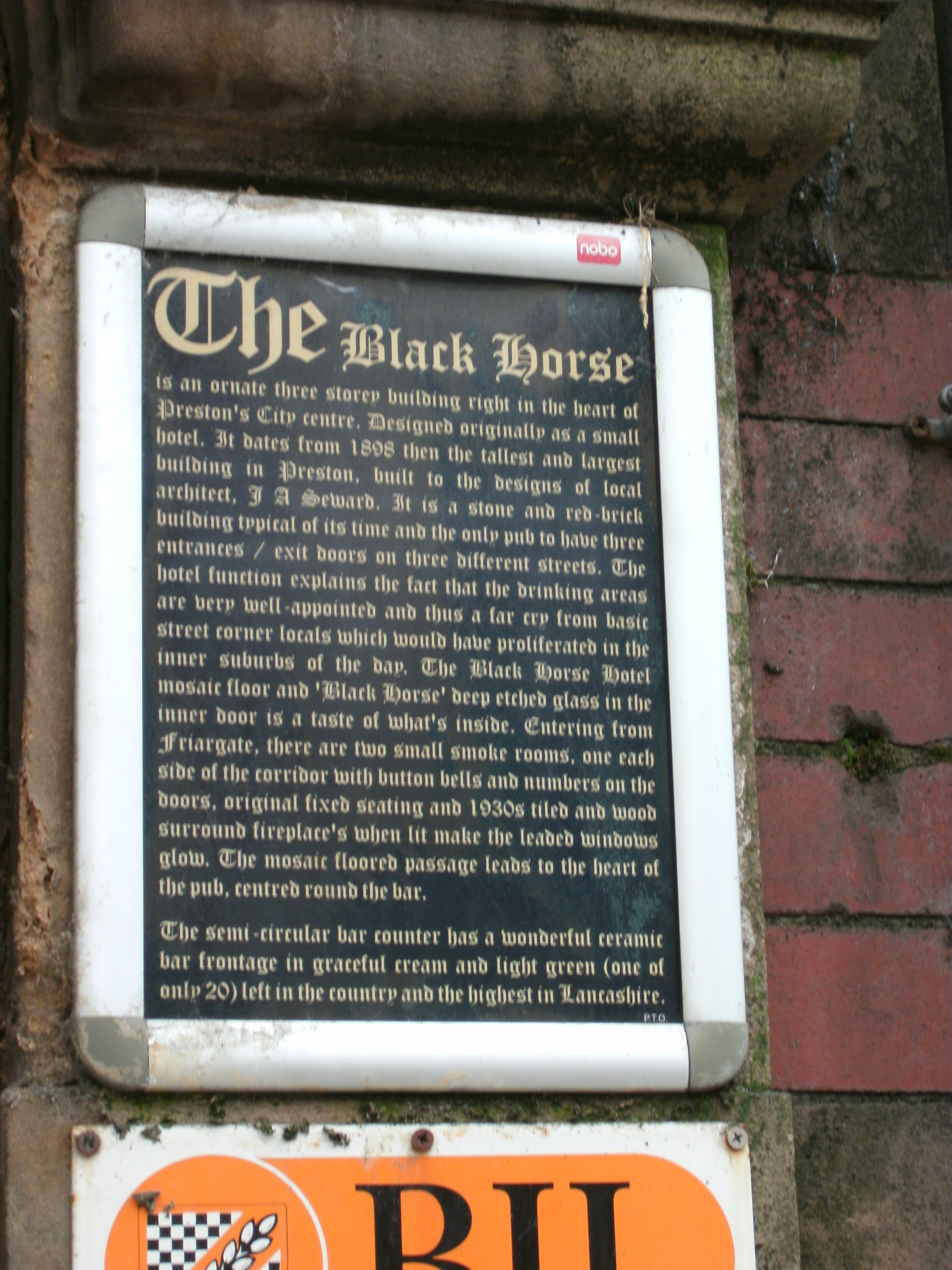 Photo taken by me – The Black Horse pub, Preston 