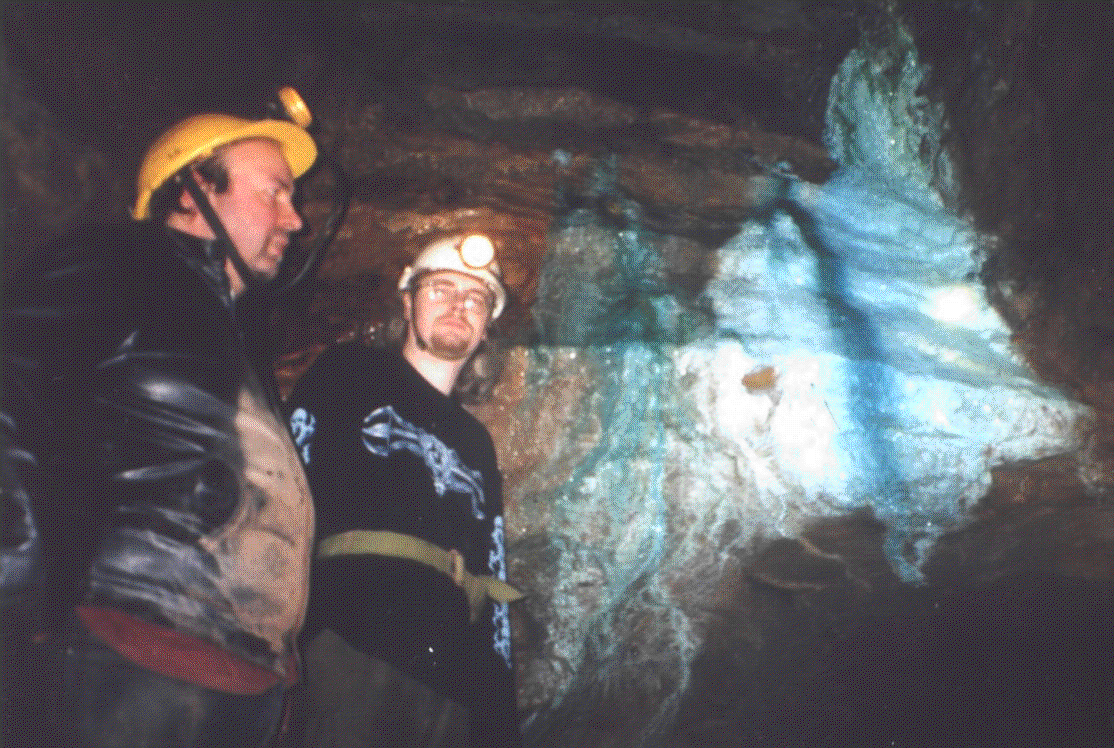 Photo taken by Smuzz – Me and friends in the Alderley Edge copper mines.