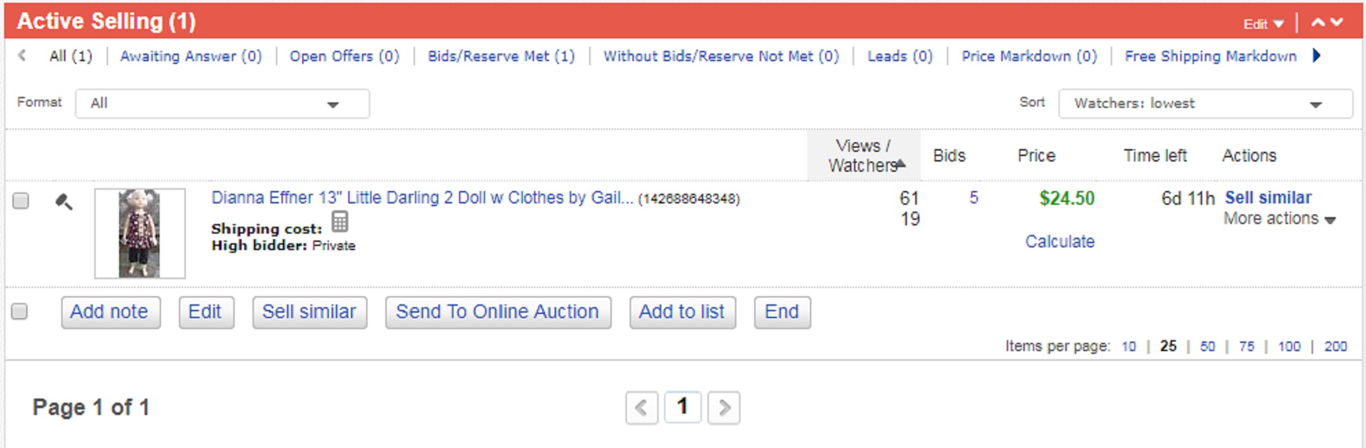 Screencap of my current eBay auction Screencap of my current eBay auction