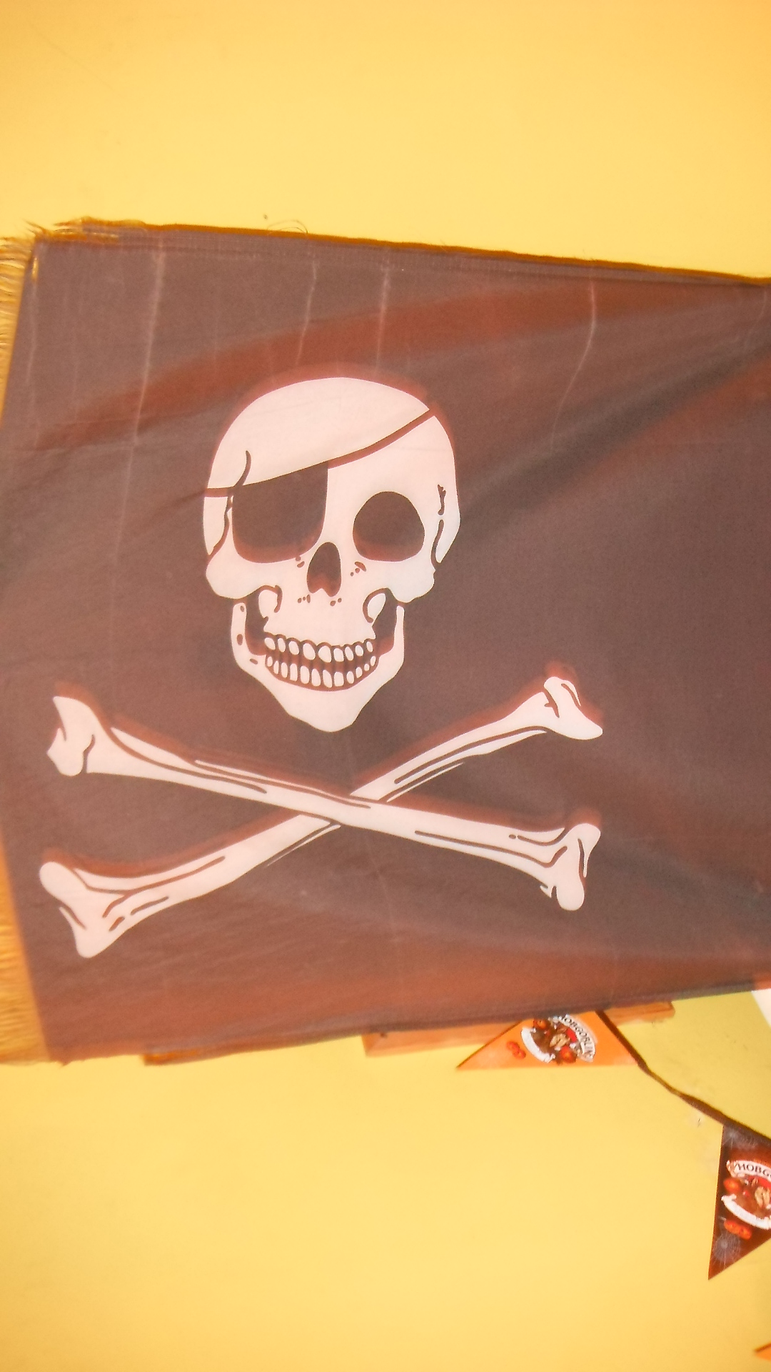 Photo taken by me – pirate flag in Wangies pub, Patricroft, Salford