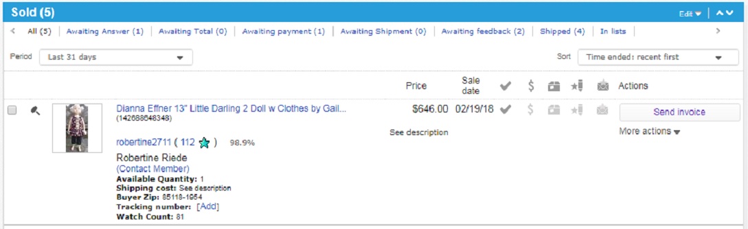 Screencap I took of ended auction Screencap I took of ended auction