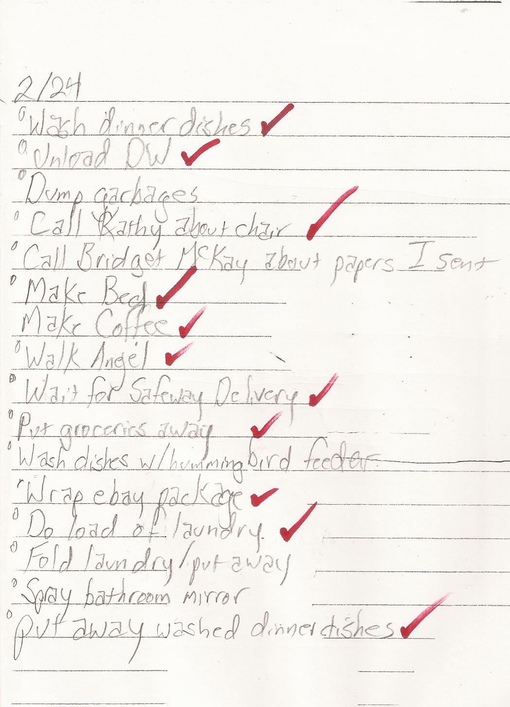 Scan of updated to do list 