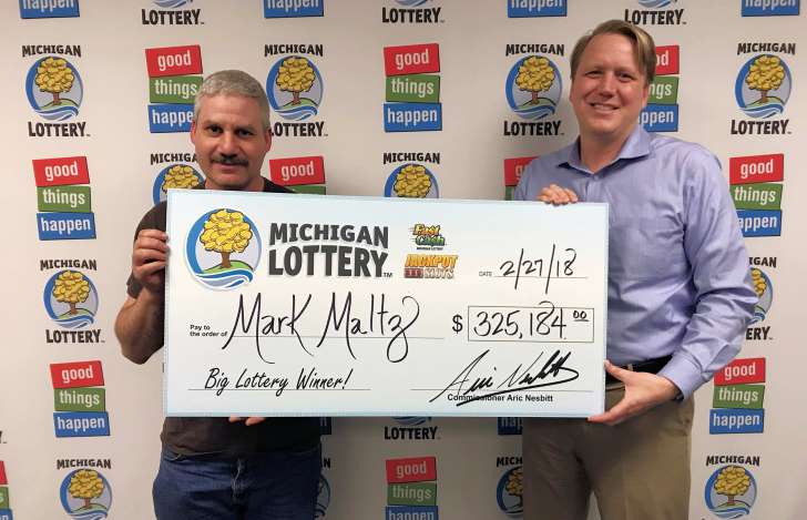 Mark Maltz a happy man after winning the Michigan Lottery on Friday Mark Maltz a happy man after winning the Michigan Lottery on Friday