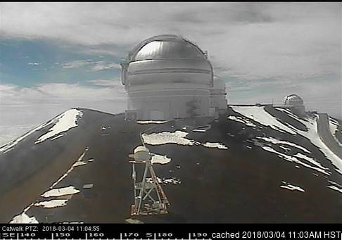 Snow at Mauna Kea now - via web cam March 4, 2018.
