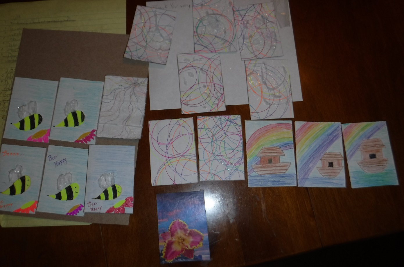 Photo I took of the Artist Trading Cards that I have nearly done Photo I took of the Artist Trading Cards that I have nearly done