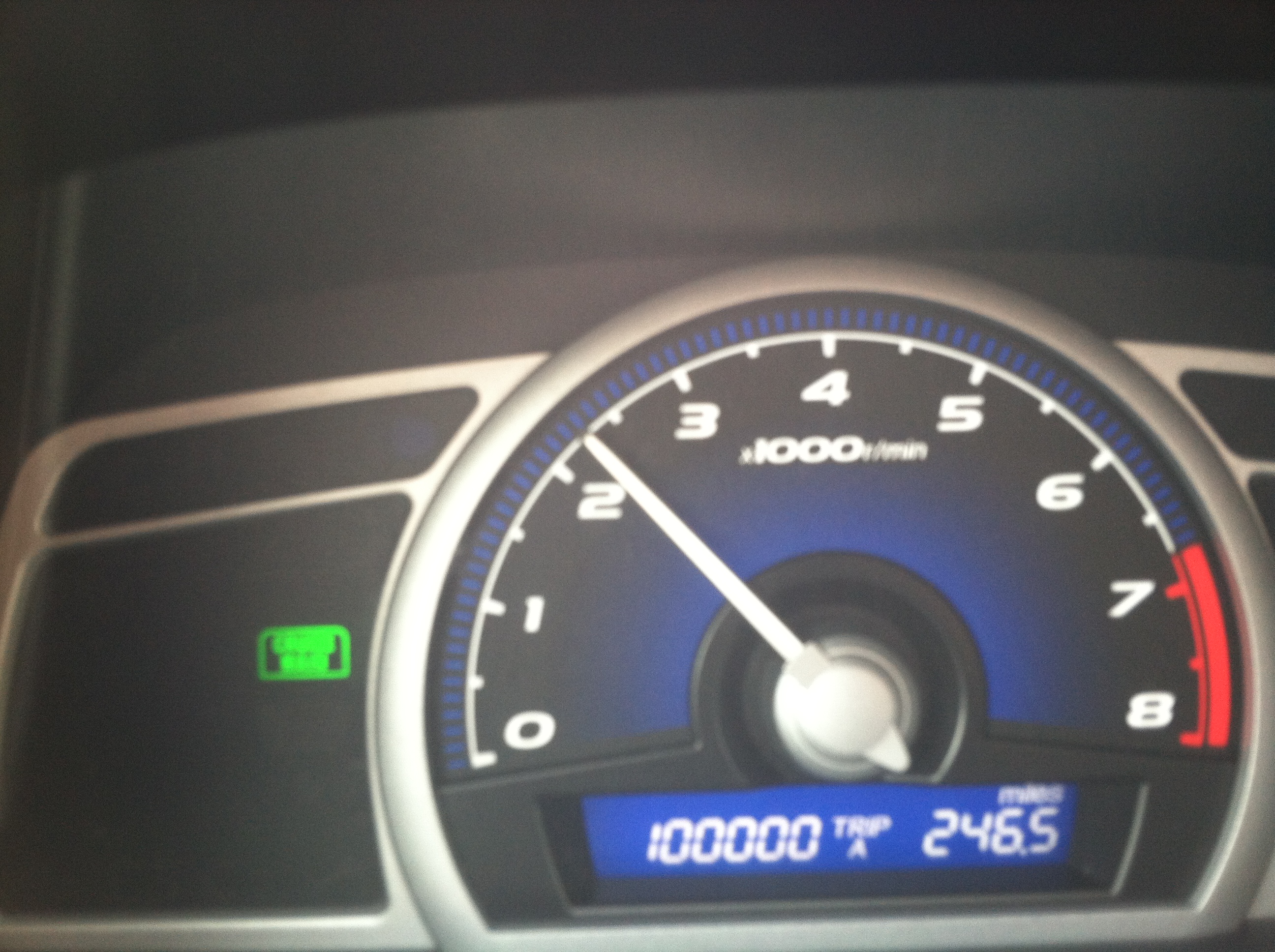 Hitting 100,000 miles, one of many times.  Photo taken by and the property of FourWalls.