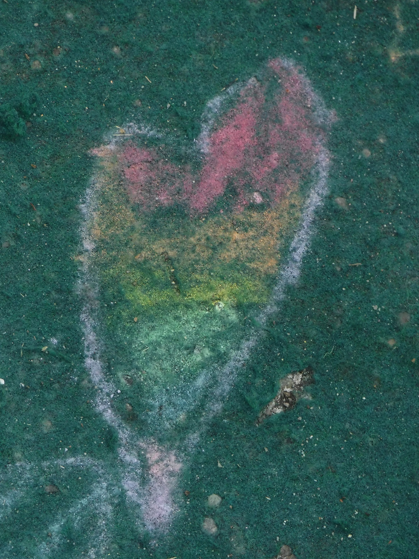 Heart the kids drew with chalk at work