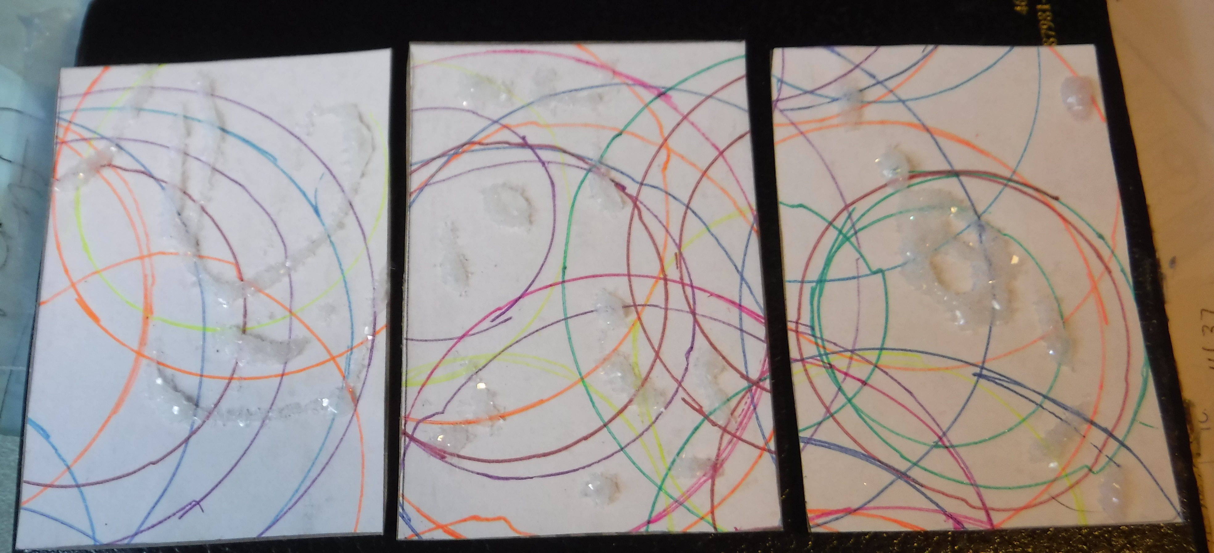 Photo taken by me of ATCs that I made Photo taken by me of ATCs that I made