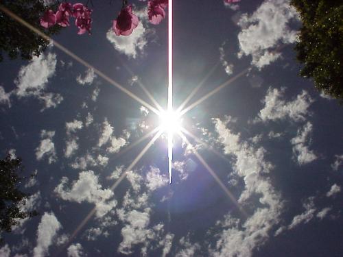 The sky  - How beautiful is this? the sky was just perfect and the sun was shining. I quite like the effect :)