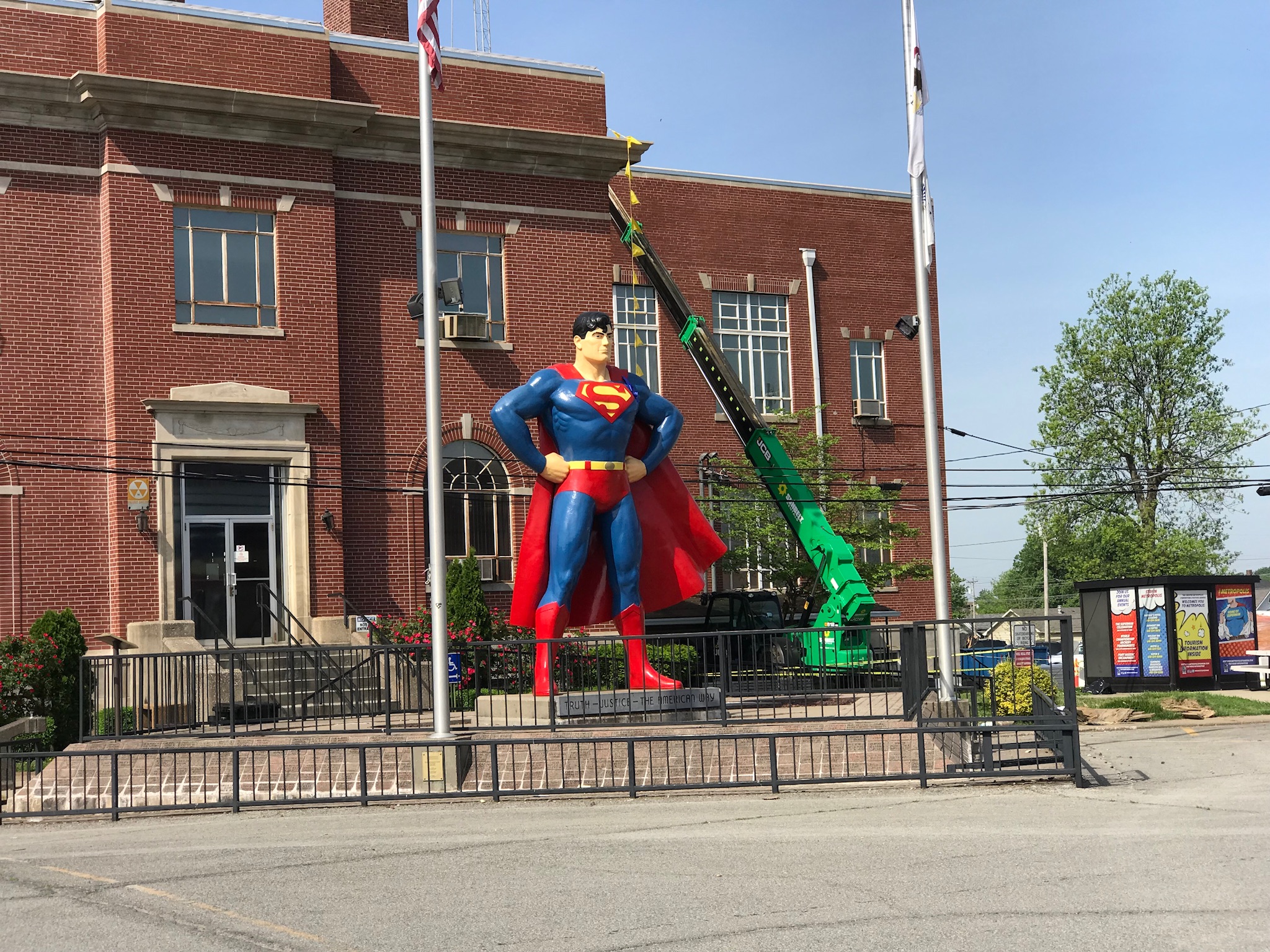 The Superman statue on the town square in Metropolis, Illinois.  Photo taken by and the property of FourWalls.