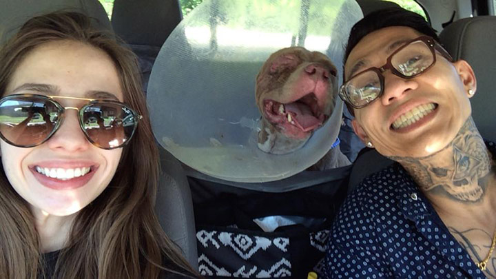 Dara Prak, his girlfriend and Titan Dara Prak, his girlfriend and Titan