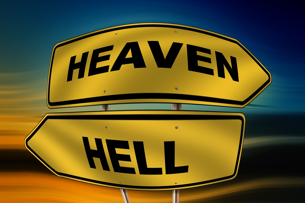 https://pixabay.com/en/sky-hell-road-sign-direction-right-115393/