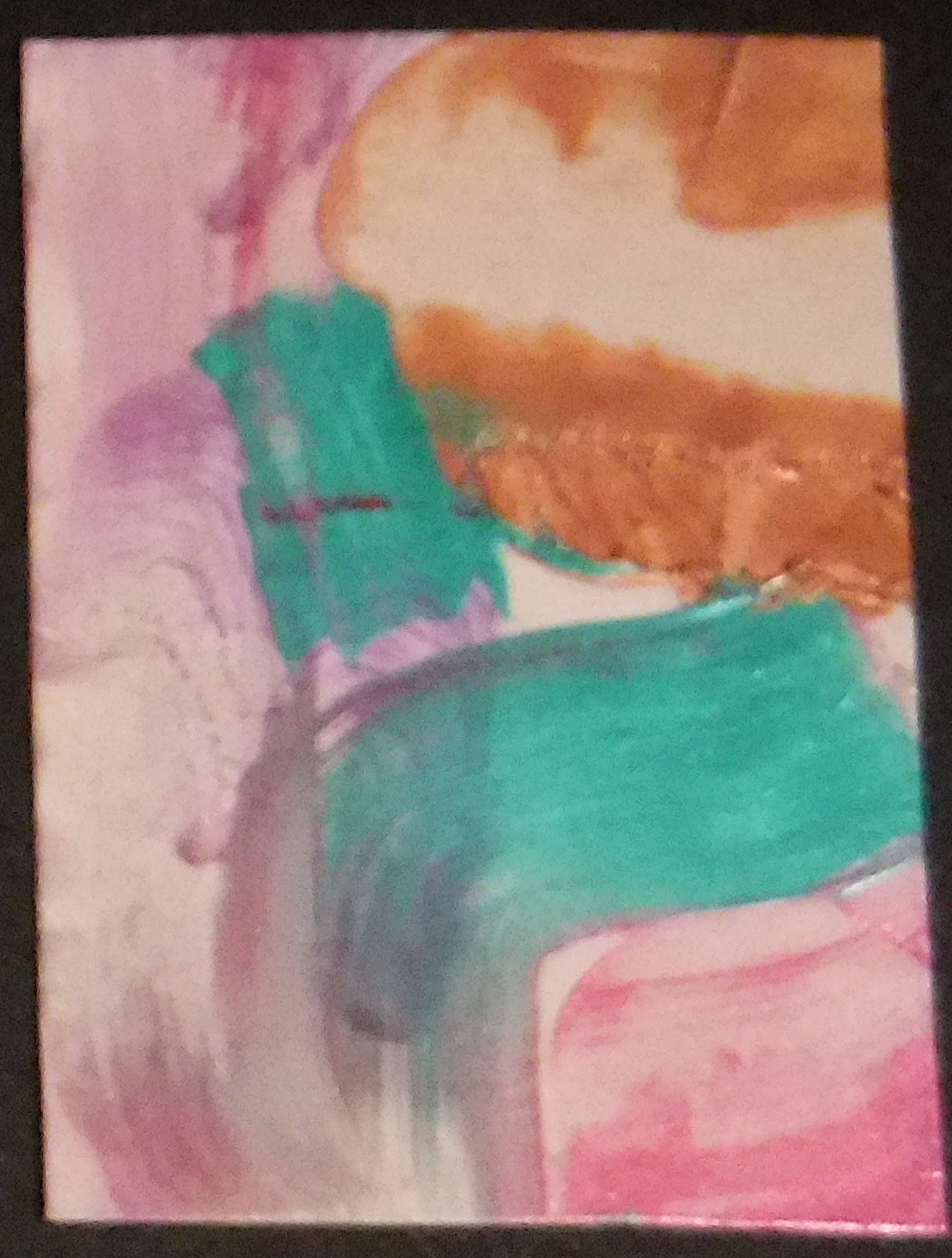 ATC I created from a paint palette at my Art Journalling class (#3)) ATC I created from a paint palette at my Art Journalling class (#3))