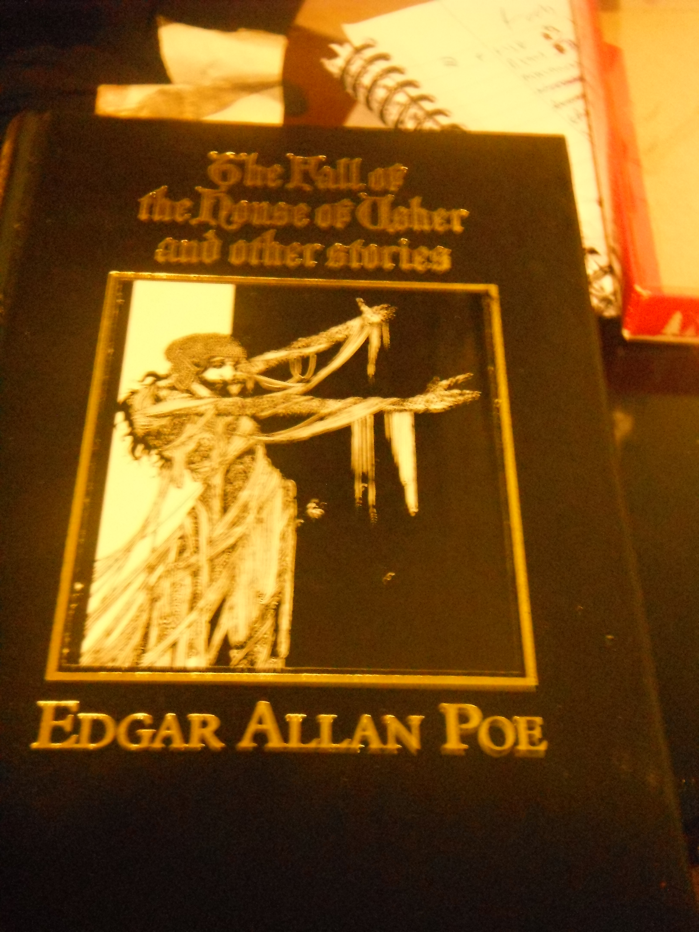 Photo taken by me – Poe’s The Fall Of The House Of Usher And Other Stories book cover. Photo taken by me – Poe’s The Fall Of The House Of Usher And Other Stories book cover.