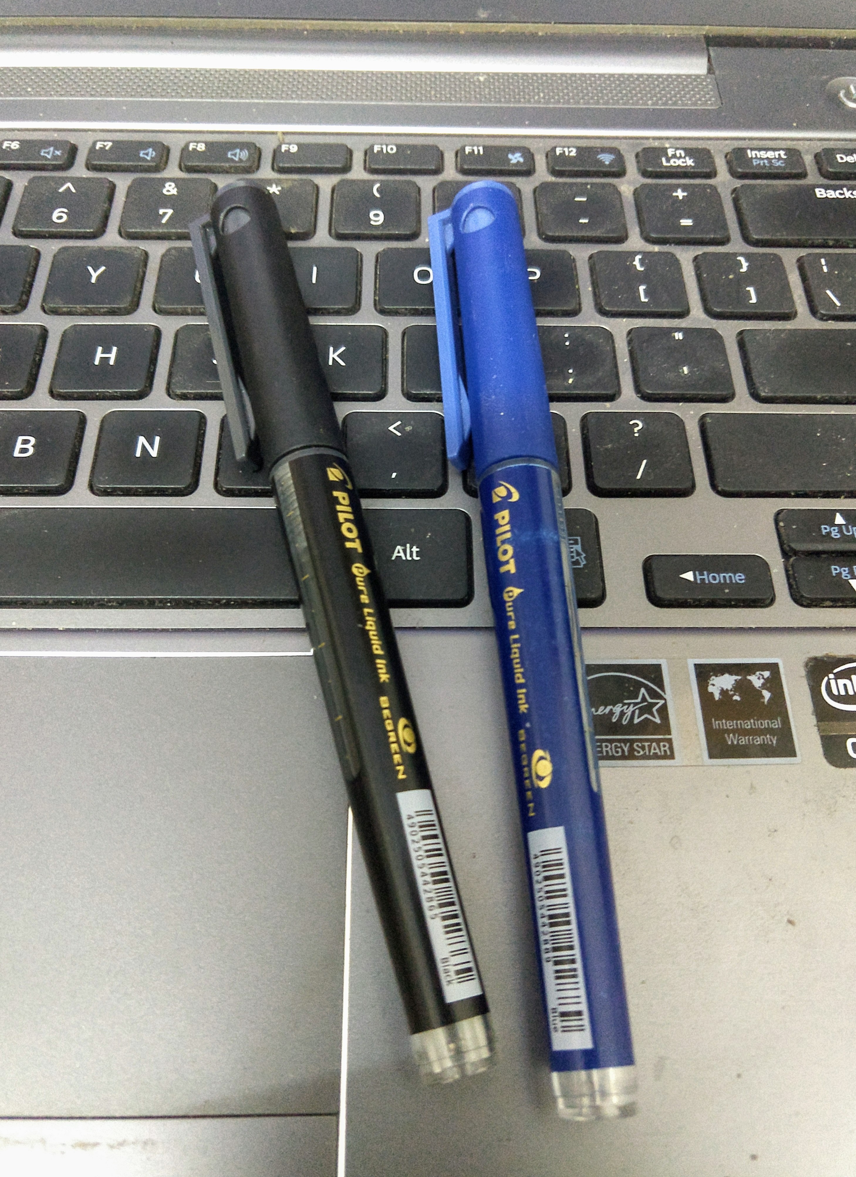 Pen, black, blue
