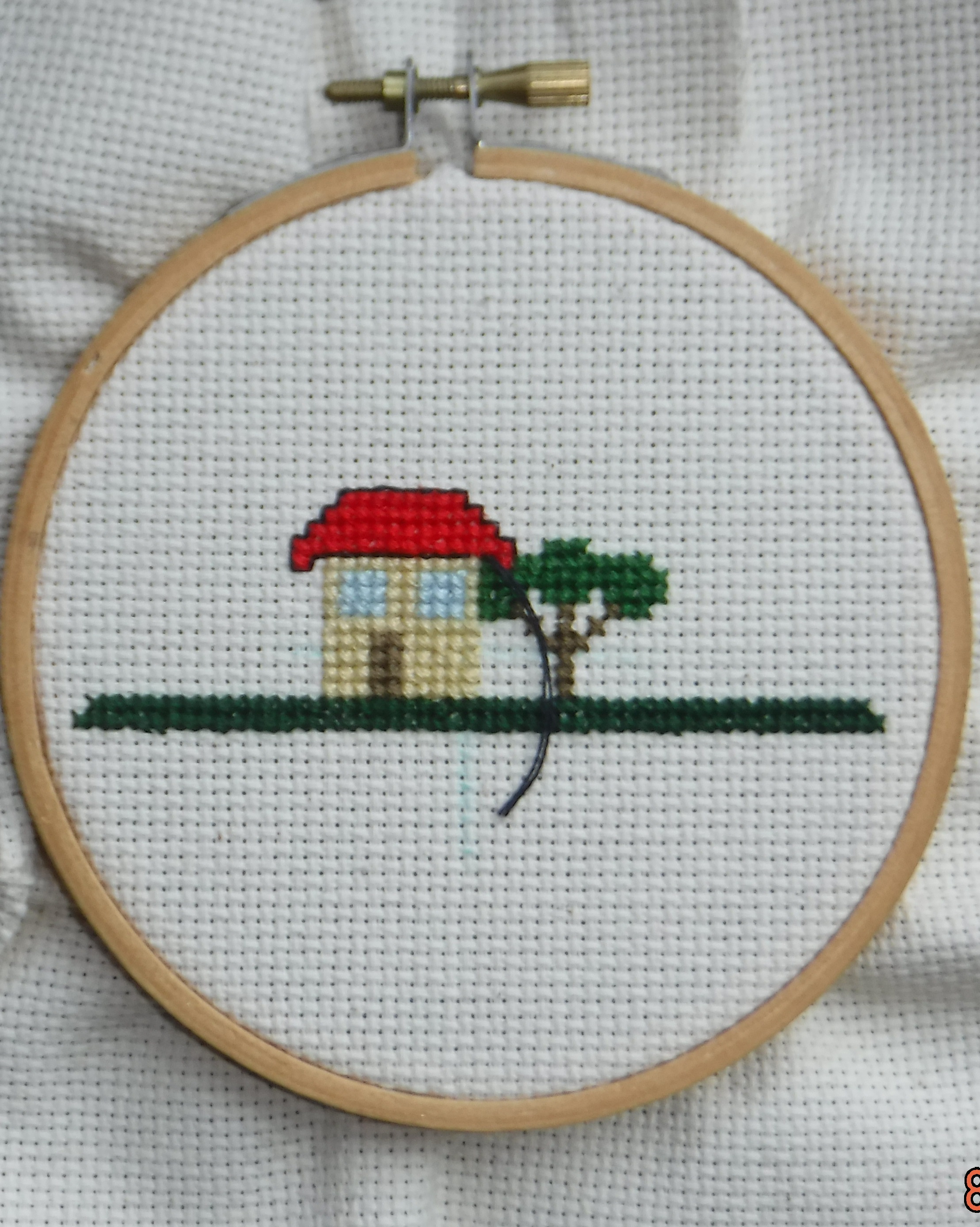 Photo I took of progress on my latest cross stitch project Photo I took of progress on my latest cross stitch project