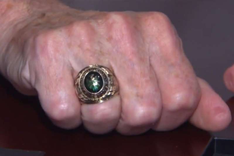 The class ring of Glenn Pelrine is back with him after 45 years missing.