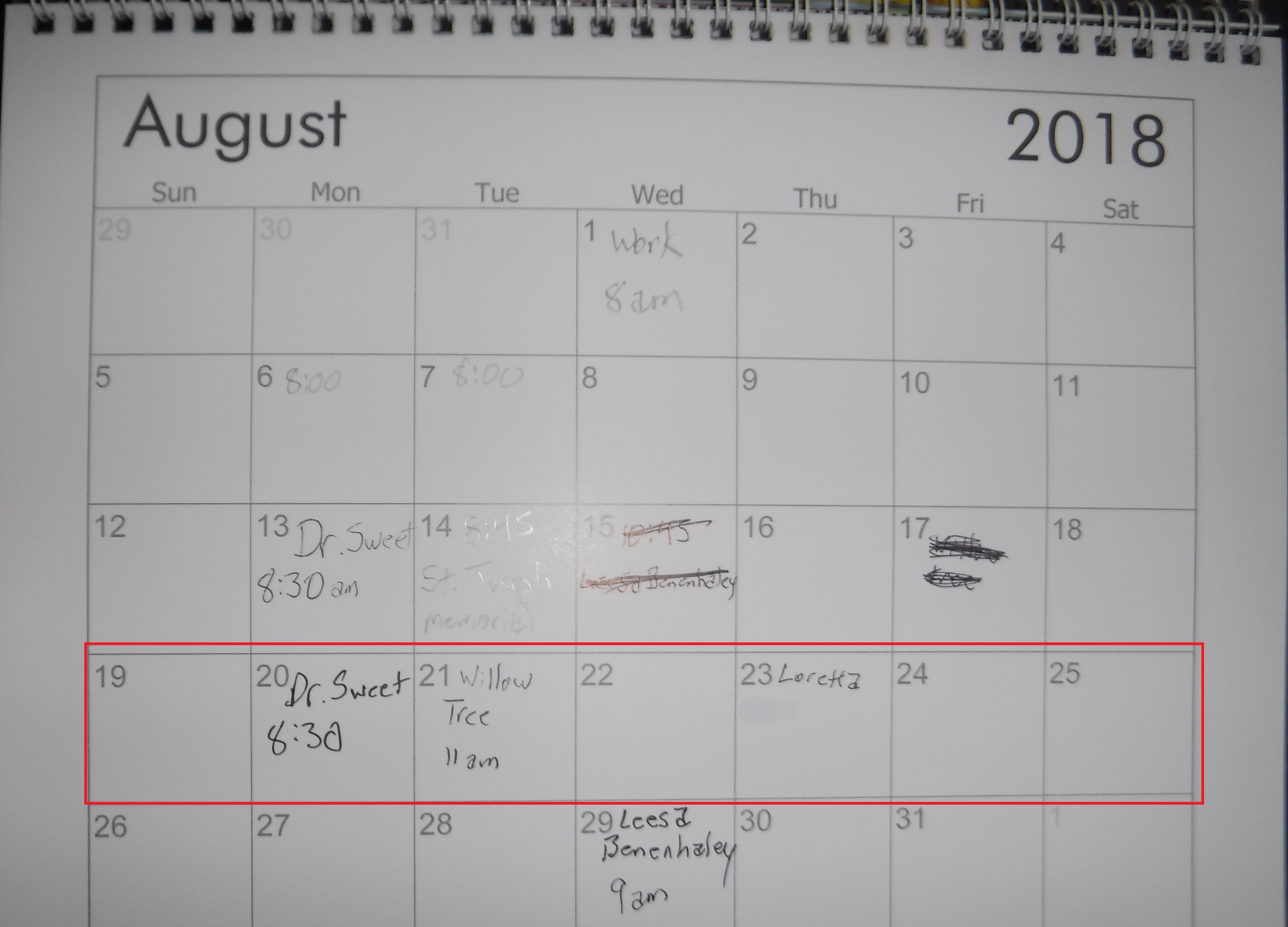 Photo I took of my calendar with red added on Microsoft Paint Photo I took of my calendar with red added on Microsoft Paint