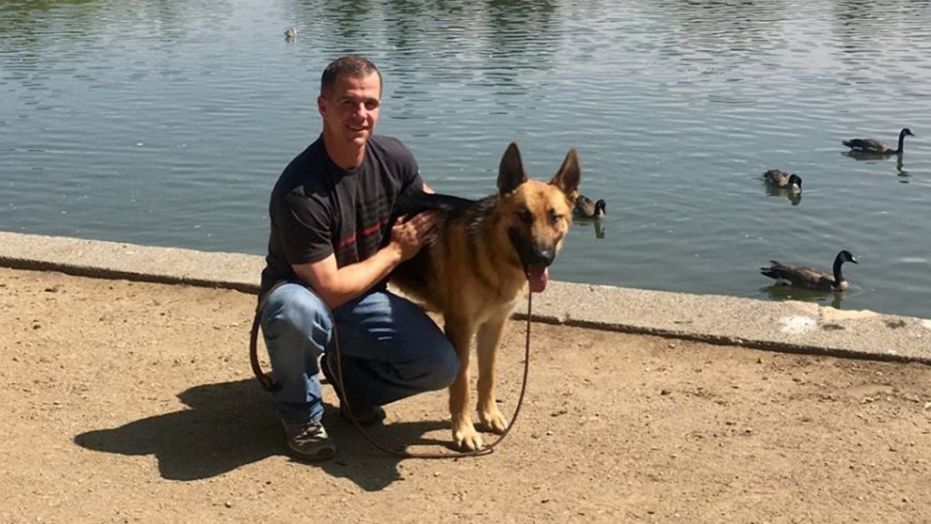 German Shepherd named Draper gets adopted by a fireman