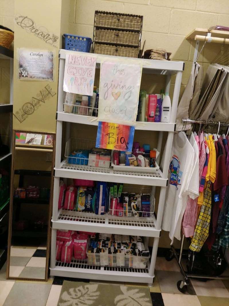 A closet at Tucker High School that helps needy students