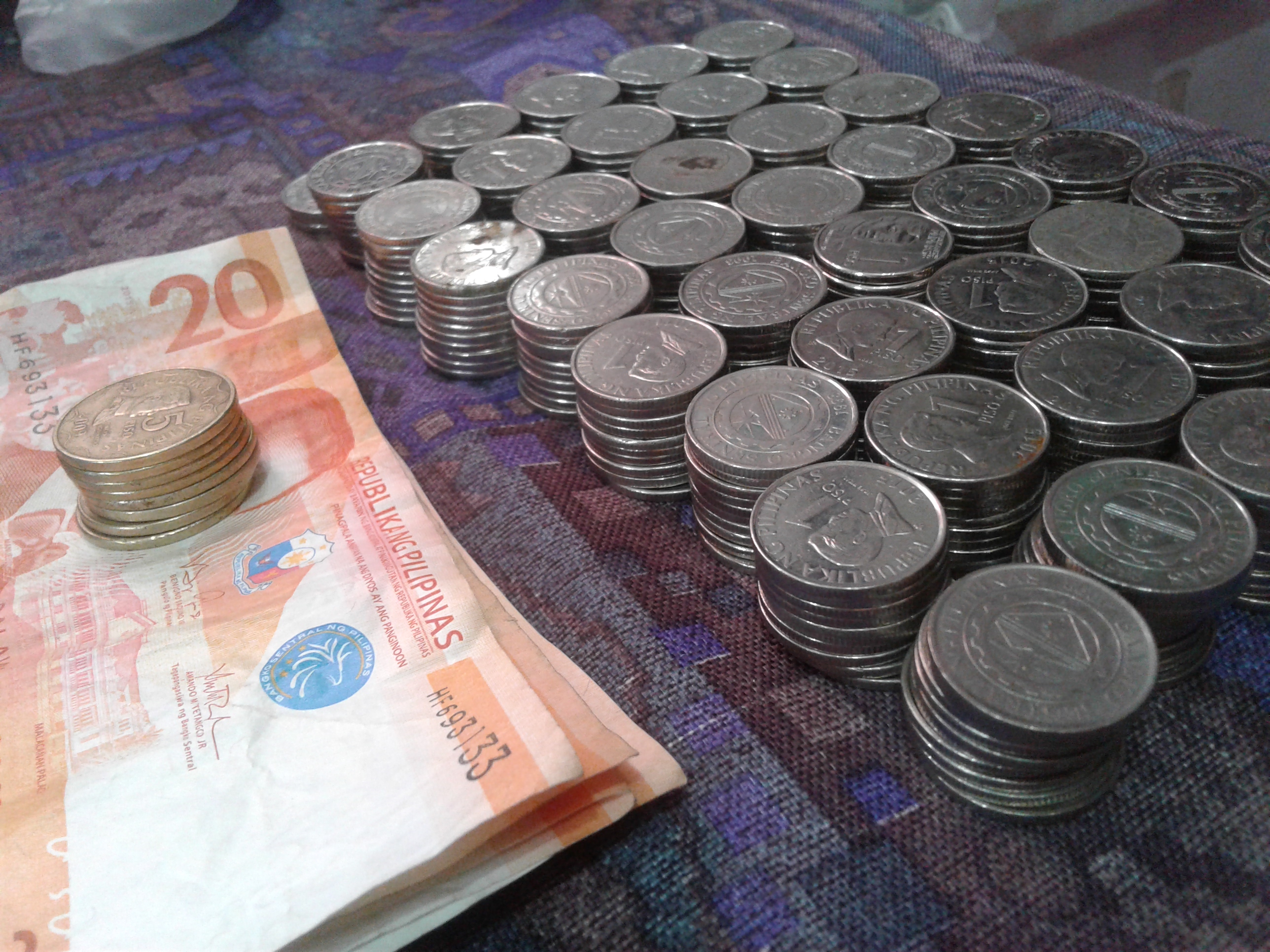 Photo of the little money we made from our Piso Wifi Vending Machine :)