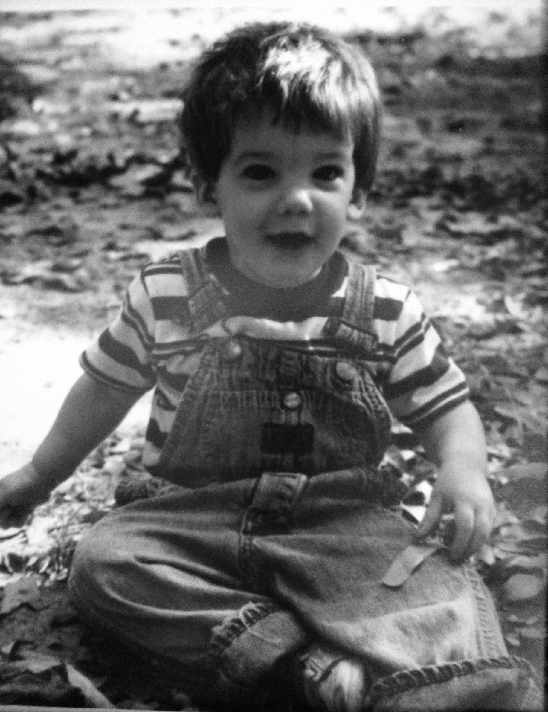 Dustin in overalls at 2 y/o Dustin in overalls at 2 y/o