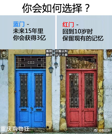 blue door and red door