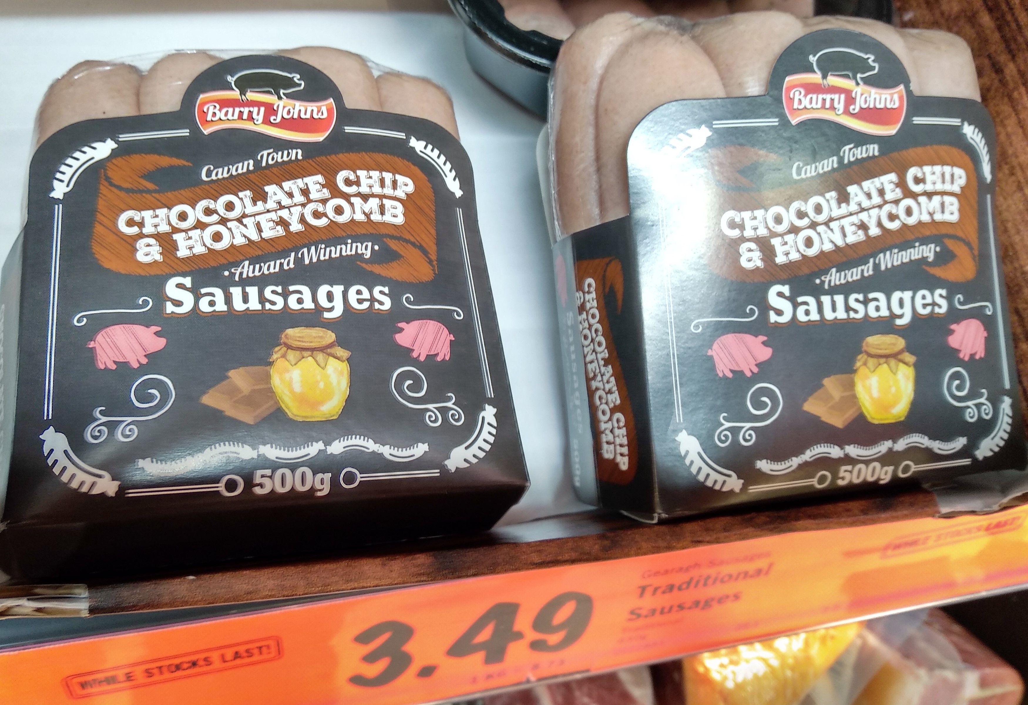 Chocolate Chip and Honeycomb Sausages Chocolate Chip and Honeycomb Sausages