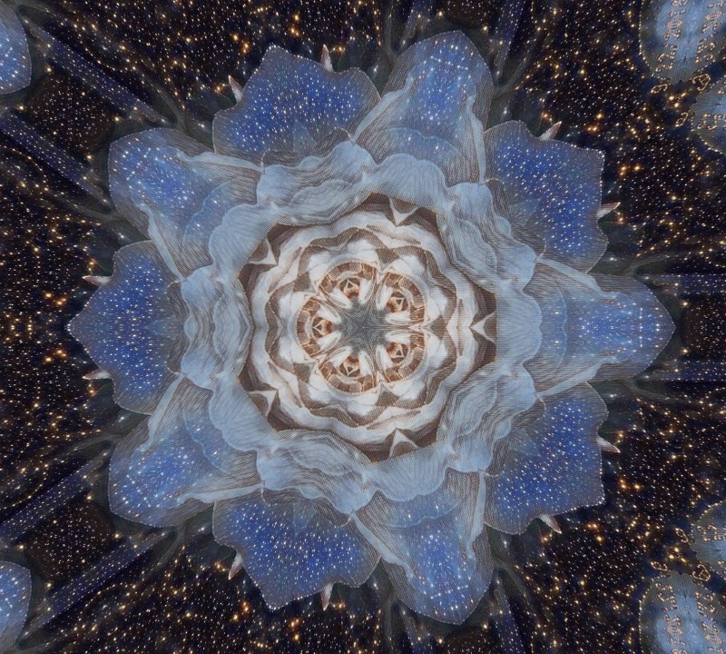 Photo taken by me 9-22-18 w Space and Pen effects, then Space again, then Kaleidoscope x 5 on LunaPic.com