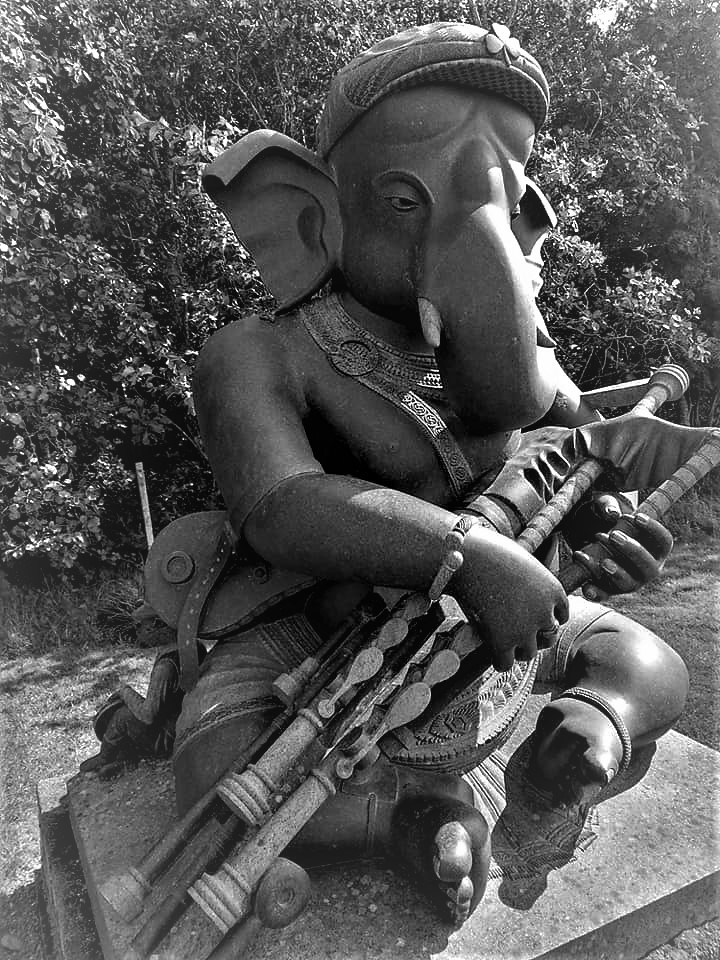 Ganesha plays the Uileann Pipes
