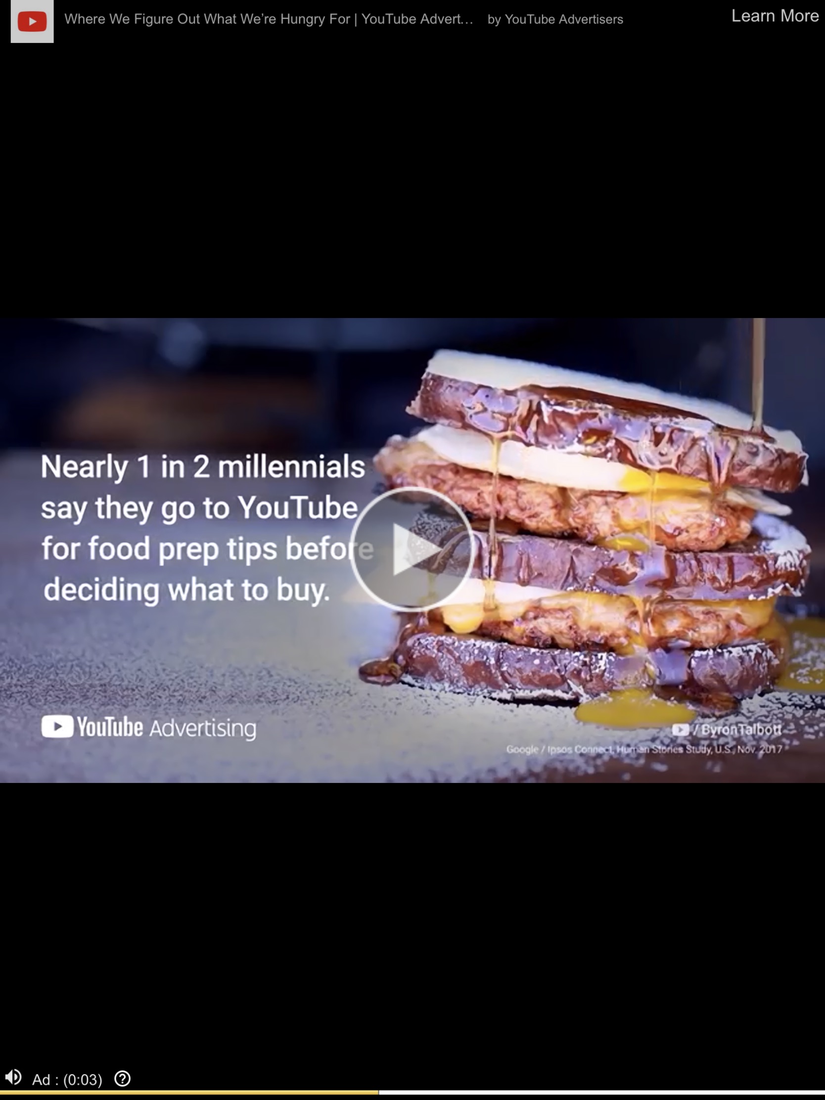 A screen grab of the You Tube ad. A screen grab of the You Tube ad.