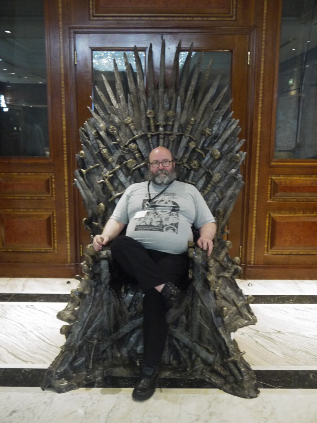 photo me on the Throne (yes that is the actual Game of Thrones throne.