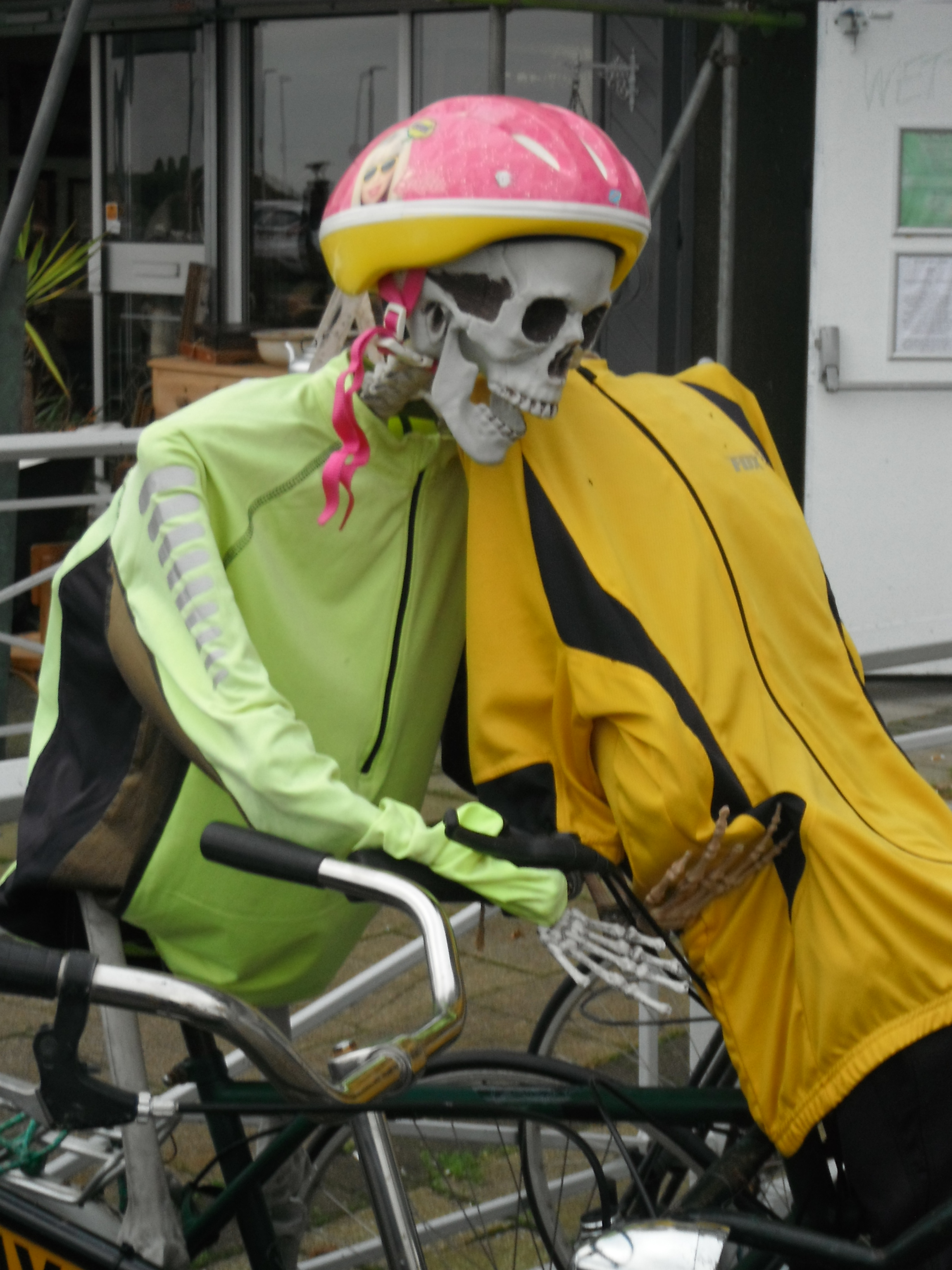 Photo taken by me – skeleton cyclist – Morecambe Photo taken by me – skeleton cyclist – Morecambe